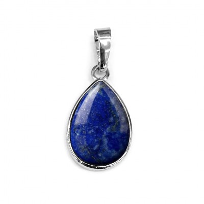 Λάπις Λάζουλι (Lapis Lazuli) φυσικός ημιπολύτιμος λίθος δάκρυ με καστόνι κρεμαστό 20x15mm