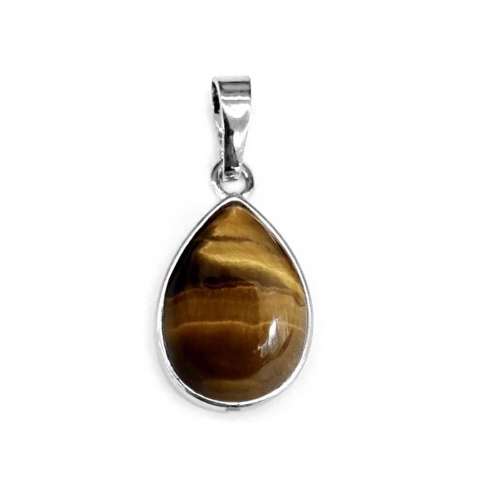 Μάτι της Τίγρης (Tiger Eye) φυσικός ημιπολύτιμος λίθος δάκρυ με καστόνι κρεμαστό 20x15mm Δάκρυ Κρεμαστοί Λίθοι