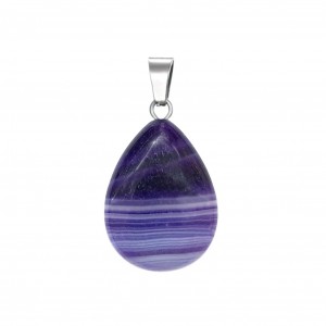 Αχάτης μωβ (Agate) φυσικός ημιπολύτιμος λίθος δάκρυ κρεμαστό 20mm / 25mm / 30mm Δάκρυ Κρεμαστοί Λίθοι