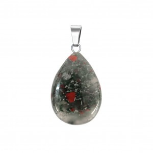 Αιματόπετρα (African Bloodstone) φυσικός ημιπολύτιμος λίθος δάκρυ κρεμαστό 20mm/ 25mm/ 30mm Δάκρυ Κρεμαστοί Λίθοι