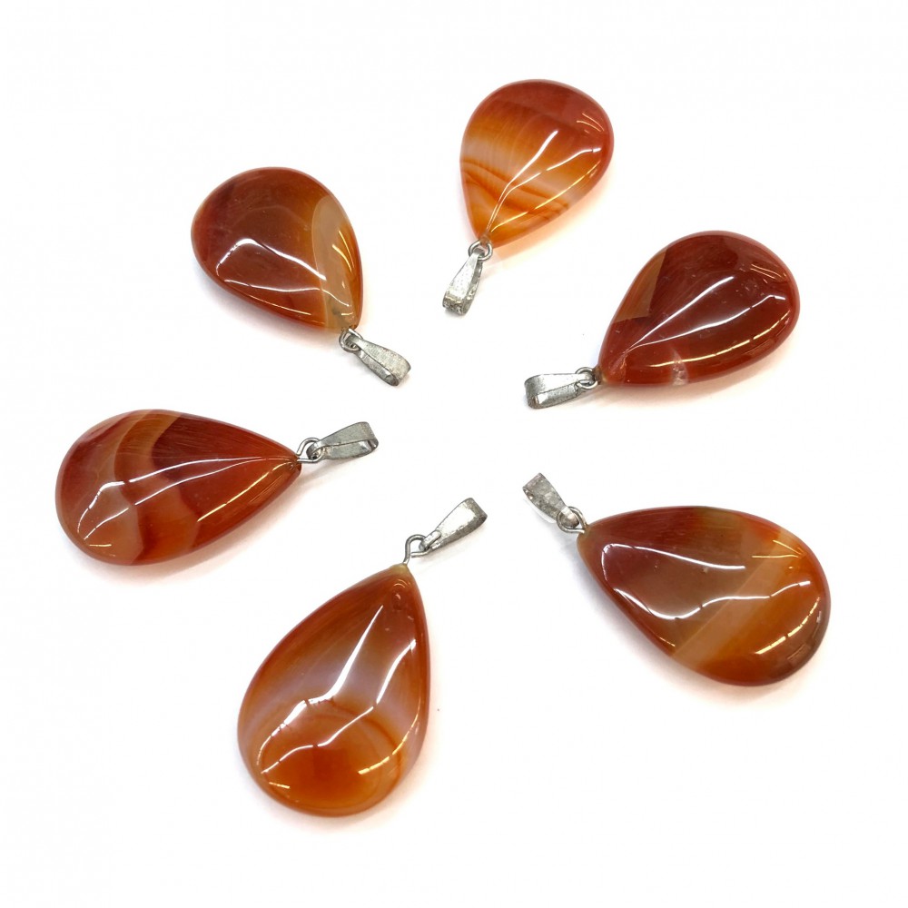 Κορνεόλη (Carnelian) φυσικός ημιπολύτιμος λίθος δάκρυ κρεμαστό 20mm / 25mm / 30mm Δάκρυ Κρεμαστοί Λίθοι