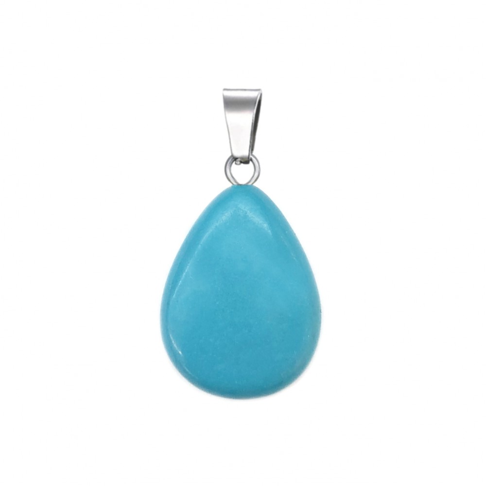 Τυρκουάζ Χαολίτης (Turqoise Howlite) φυσικός ημιπολύτιμος λίθος δάκρυ κρεμαστό 20mm Δάκρυ Κρεμαστοί Λίθοι
