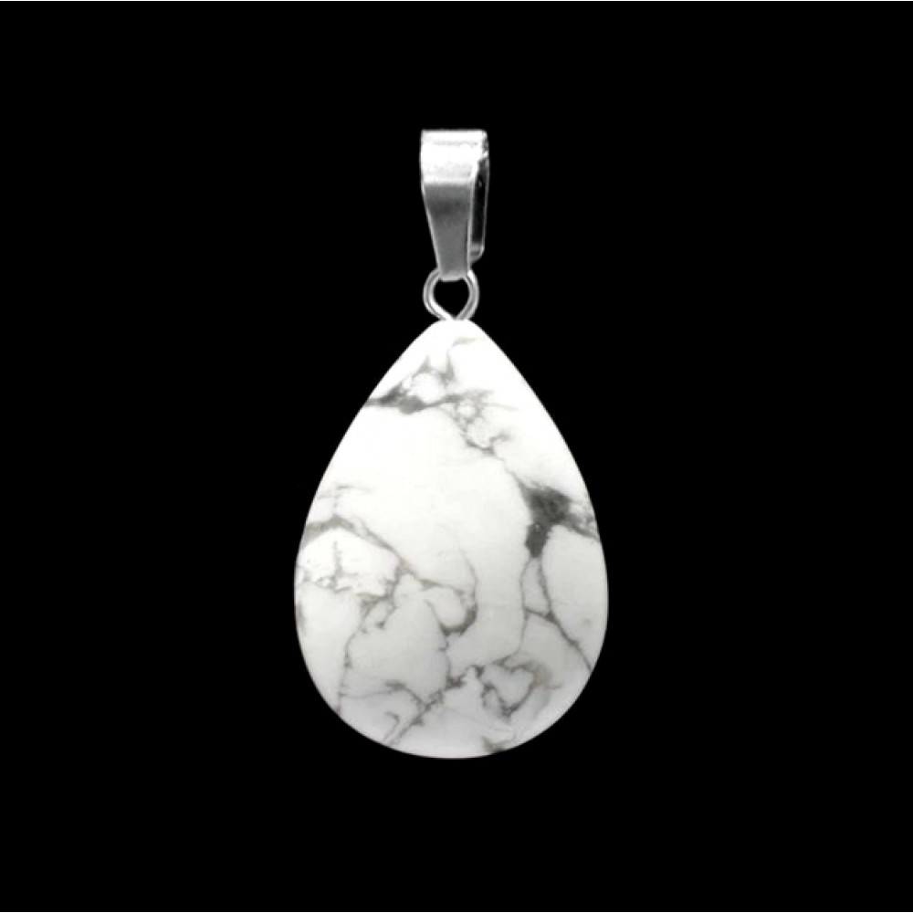 Χαολίτης λευκός (white Howlite) φυσικός ημιπολύτιμος λίθος κρεμαστό δάκρυ 20mm/ 25mm/ 30mm Δάκρυ Κρεμαστοί Λίθοι