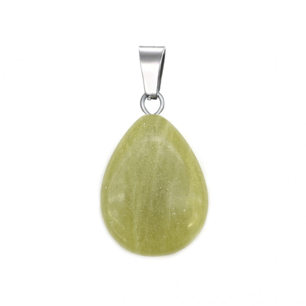 Ιαδεΐτης (Olive Jade) φυσικός ημιπολύτιμος λίθος δάκρυ κρεμαστό 20mm Δάκρυ Κρεμαστοί Λίθοι