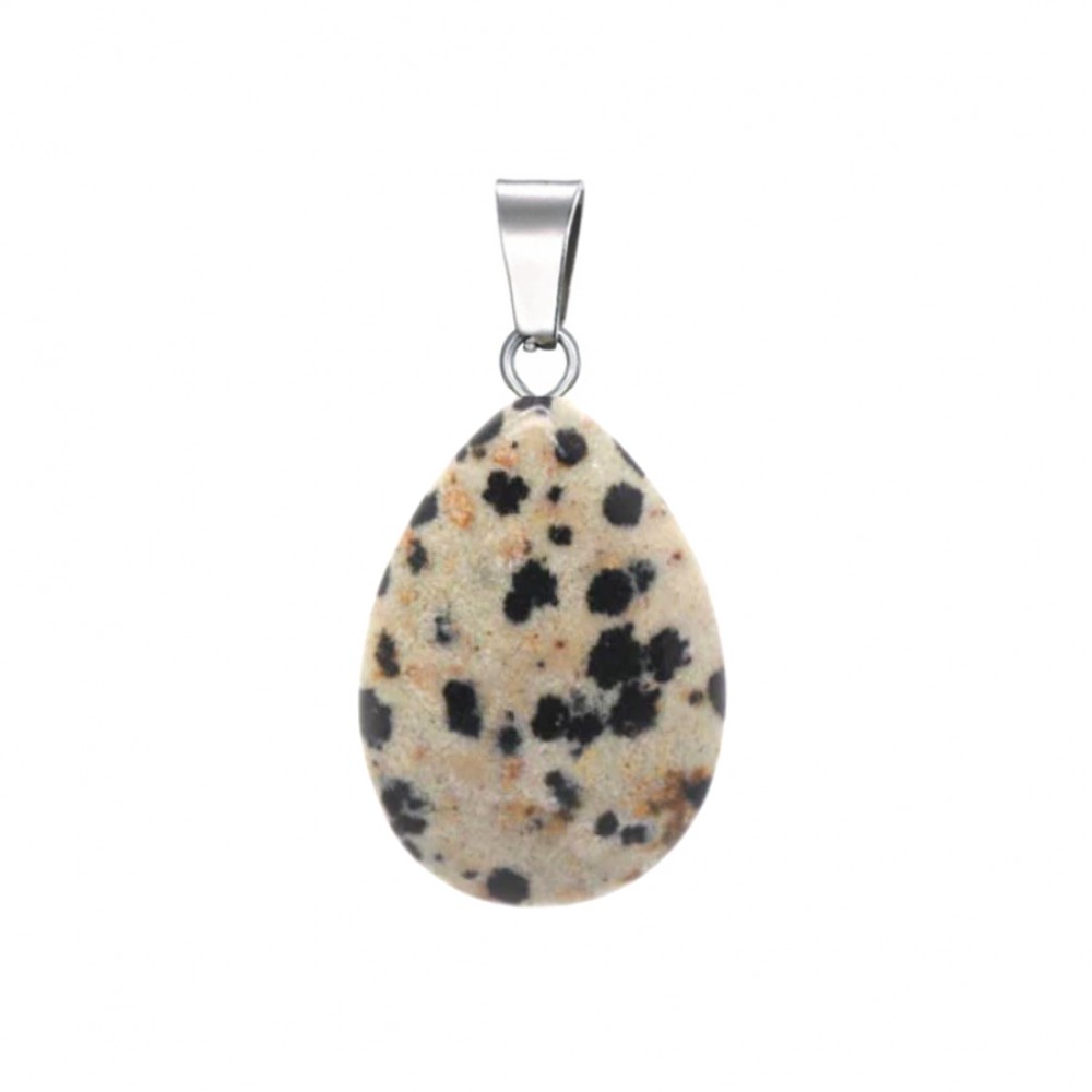 Ίασπις Δαλματίας (Dalmatian Jasper) φυσικός ημιπολύτιμος λίθος δάκρυ κρεμαστό 20mm/ 25mm Δάκρυ Κρεμαστοί Λίθοι