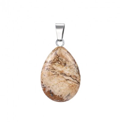 Ίασπις (Picture Jasper) φυσικός ημιπολύτιμος λίθος δάκρυ κρεμαστό 20mm/ 25mm
