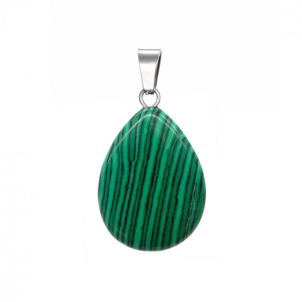 Μαλαχίτης πράσινος (Malachite) φυσικός ημιπολύτιμος λίθος δάκρυ κρεμαστό 20mm/ 25mm/ 30mm Δάκρυ Κρεμαστοί Λίθοι