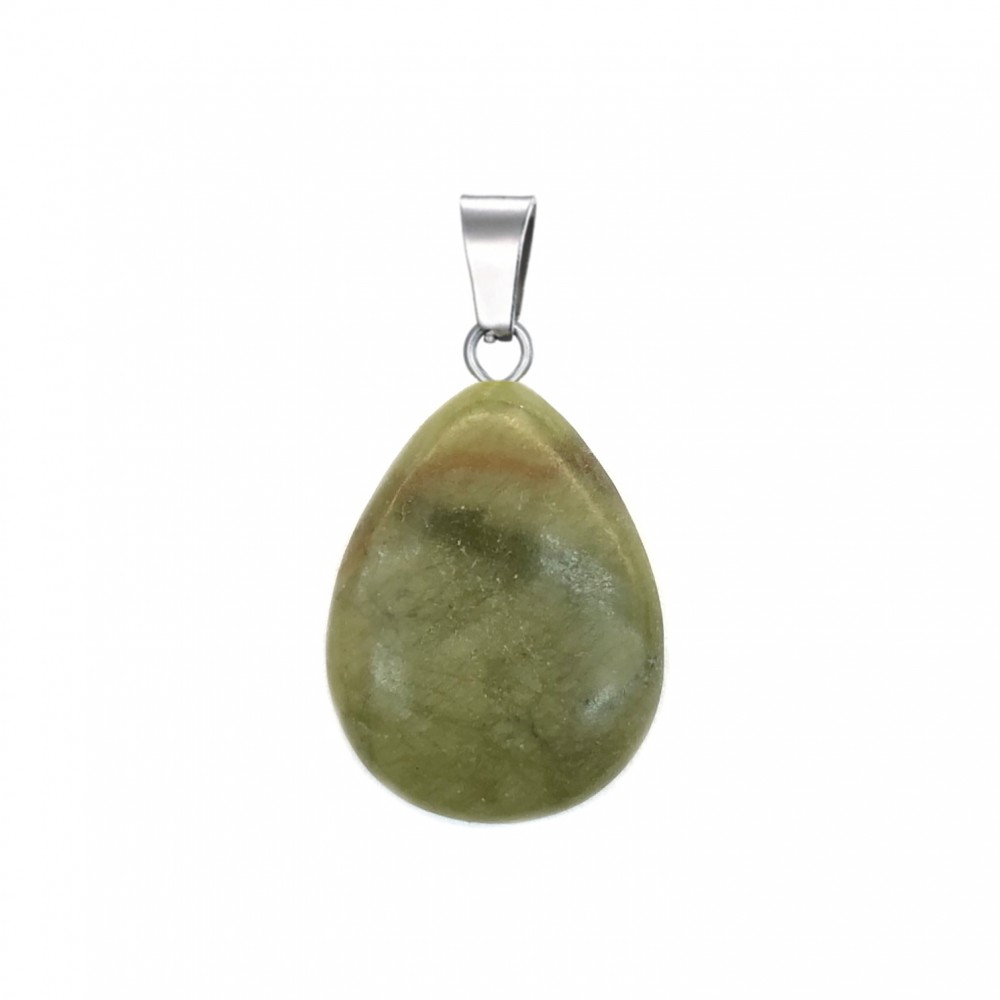 Νεφρίτης (Nephrite) φυσικός ημιπολύτιμος λίθος δάκρυ κρεμαστό 20mm / 25mm Δάκρυ Κρεμαστοί Λίθοι