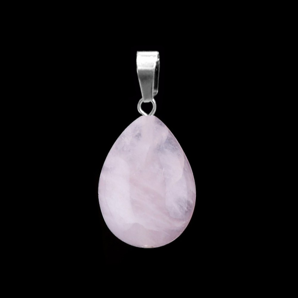 Χαλαζίας ροζ (Rose Quartz) φυσικός ημιπολύτιμος λίθος δάκρυ κρεμαστό 25mm/ 30mm Δάκρυ Κρεμαστοί Λίθοι