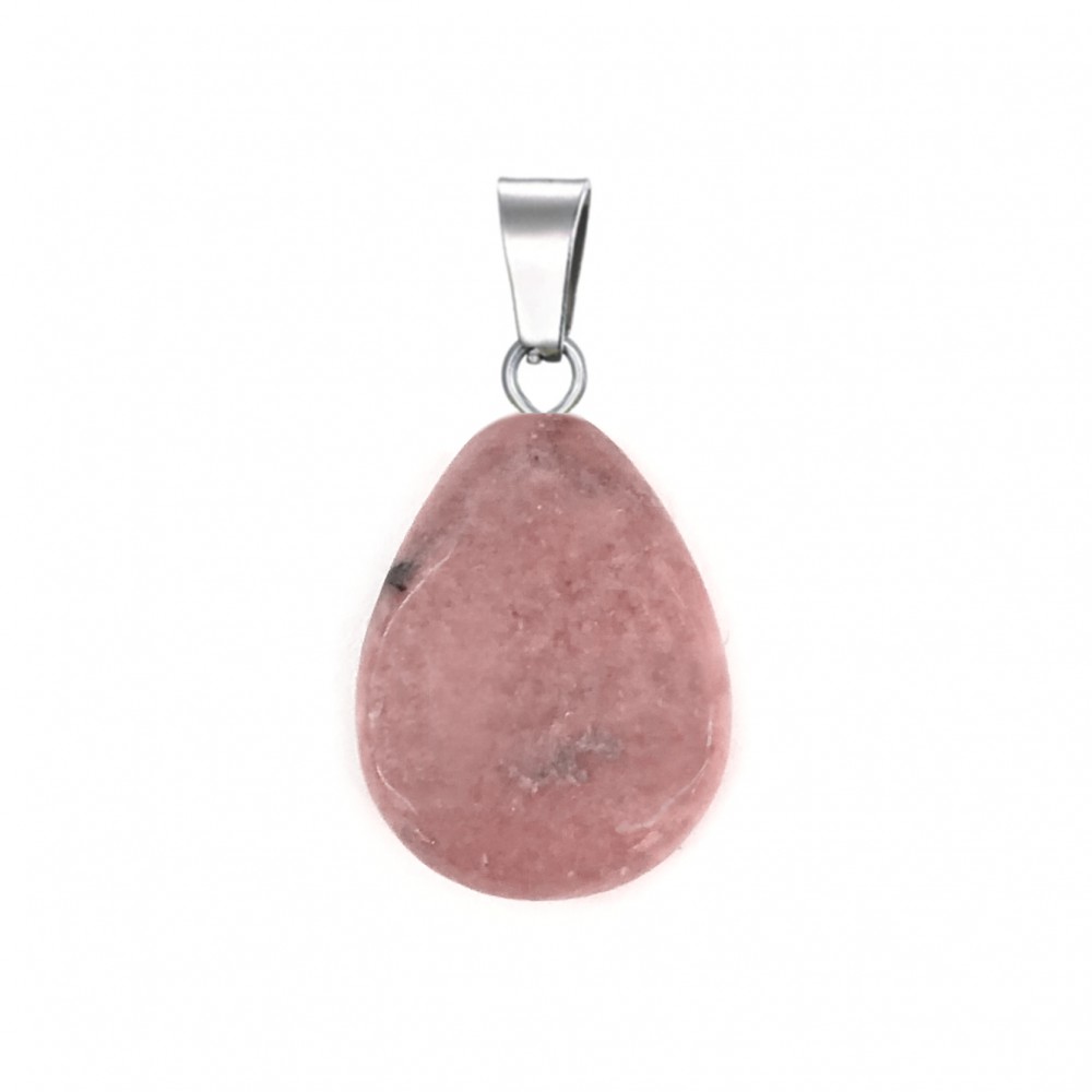 Ροδονίτης ροζ (Rhodonite) φυσικός ημιπολύτιμος λίθος δάκρυ κρεμαστό 20mm Δάκρυ Κρεμαστοί Λίθοι