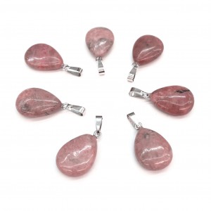Ροδονίτης ροζ (Rhodonite) φυσικός ημιπολύτιμος λίθος δάκρυ κρεμαστό 20mm Δάκρυ Κρεμαστοί Λίθοι