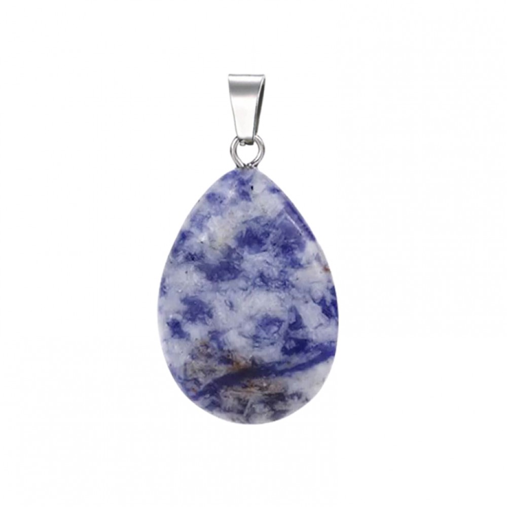 Σοδαλίτης  (Sodalite light) φυσικός ημιπολύτιμος λίθος δάκρυ κρεμαστό 25mm Δάκρυ Κρεμαστοί Λίθοι