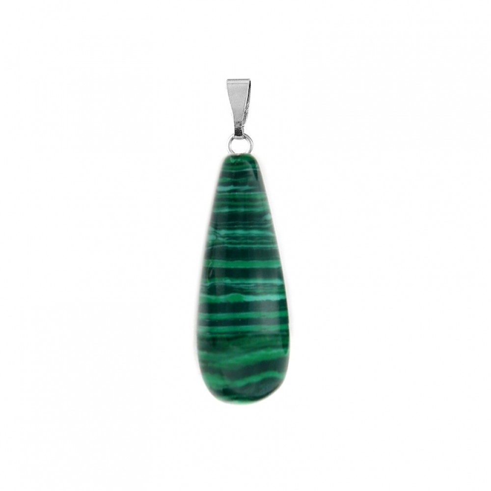 Μαλαχίτης πράσινος (Malachite) φυσικός ημιπολύτιμος λίθος κρεμαστό μακρύ δάκρυ 25x10mm Μακρύ Δάκρυ Κρεμαστοί Λίθοι
