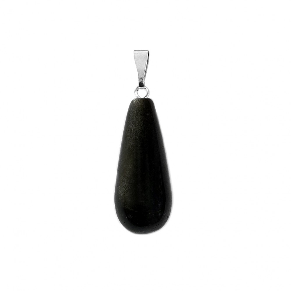 Οψιδιανός μαύρος (Obsidian) φυσικός ημιπολύτιμος λίθος κρεμαστό μακρύ δάκρυ 25x10mm Μακρύ Δάκρυ Κρεμαστοί Λίθοι
