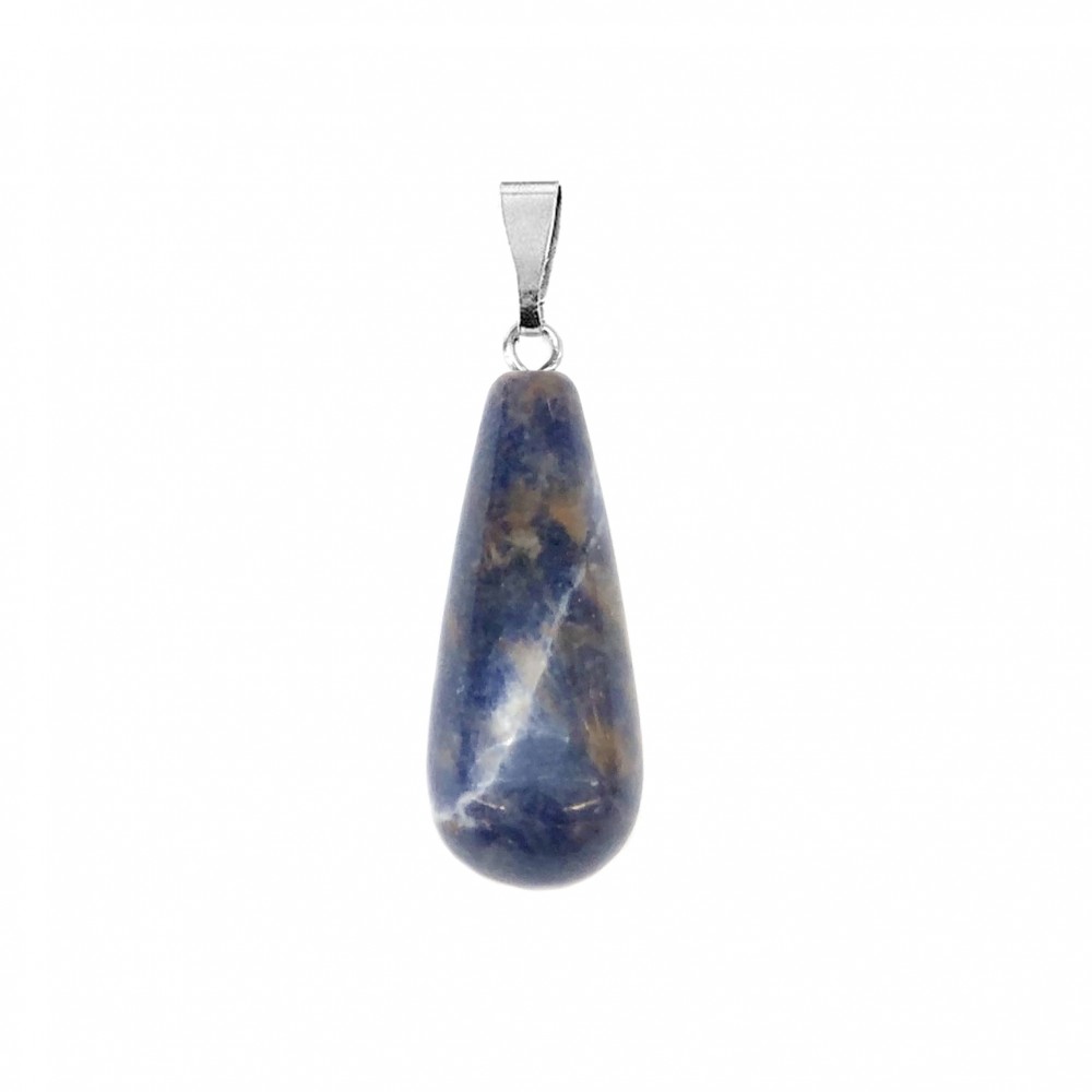 Σοδαλίτης (Sodalite) φυσικός ημιπολύτιμος λίθος κρεμαστό μακρύ δάκρυ 25x10mm Μακρύ Δάκρυ Κρεμαστοί Λίθοι