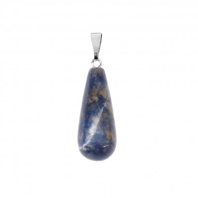 Σοδαλίτης (Sodalite) φυσικός ημιπολύτιμος λίθος κρεμαστό μακρύ δάκρυ 25x10mm