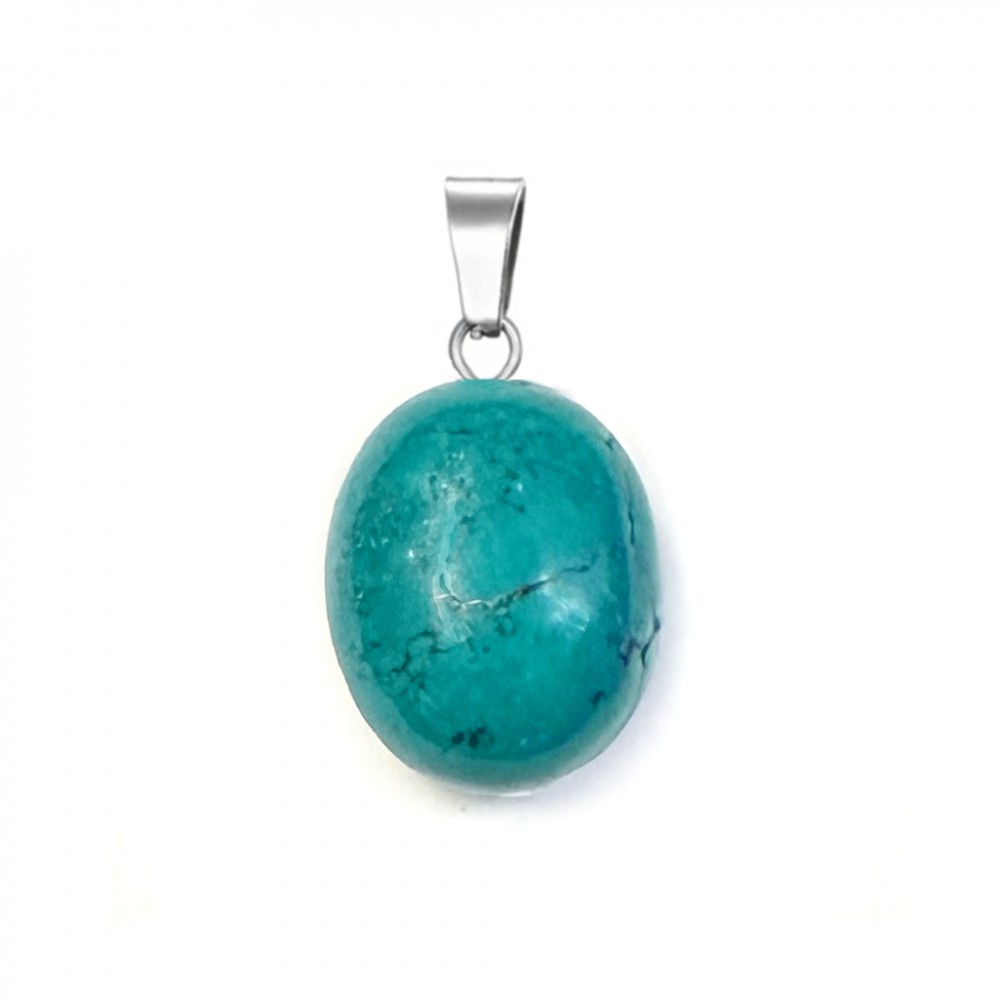 Howlite petrol natural semi precious stone hanging egg shape 18x15mm Other Shape Stones