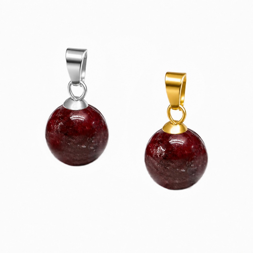 Ρουμπίνι (Ruby Mozambique) φυσικός πολύτιμος λίθος κρεμαστό σφαιρικό 10mm Διάφοροι Κρεμαστοί Λίθοι