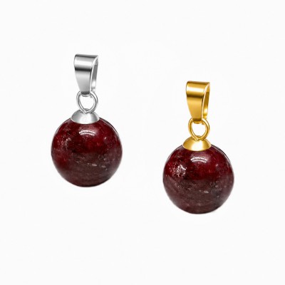 Ρουμπίνι (Ruby Mozambique) φυσικός πολύτιμος λίθος κρεμαστό σφαιρικό 10mm