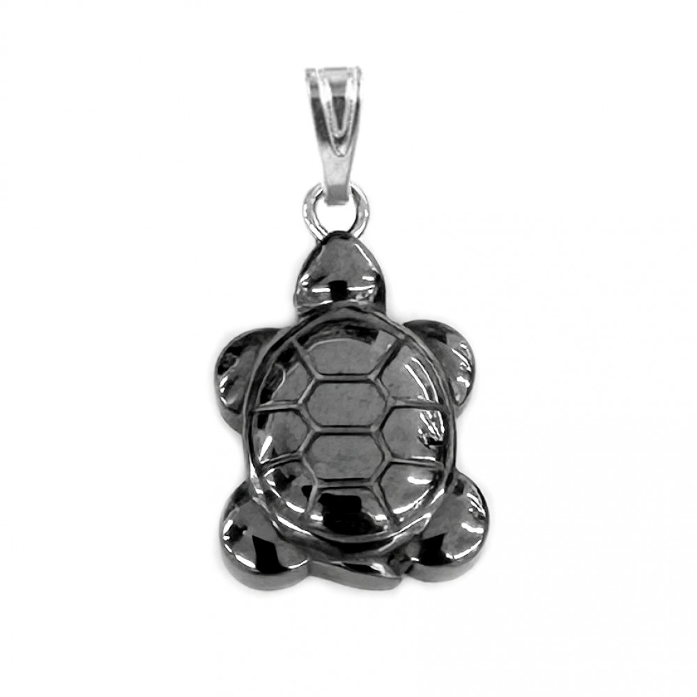 Αιματίτης (Hematite) φυσικός ημιπολύτιμος λίθος χελώνα κρεμαστή Διάφοροι Κρεμαστοί Λίθοι