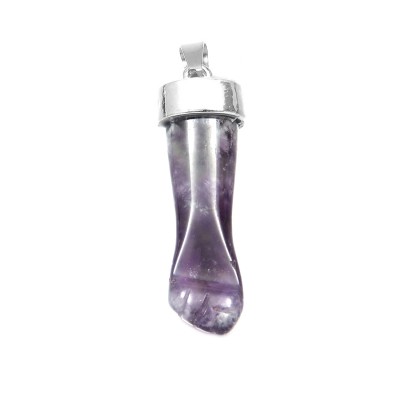 Αμέθυστος (Amethyst) φυσικός ημιπολύτιμος λίθος κρεμαστή γροθιά 45mm