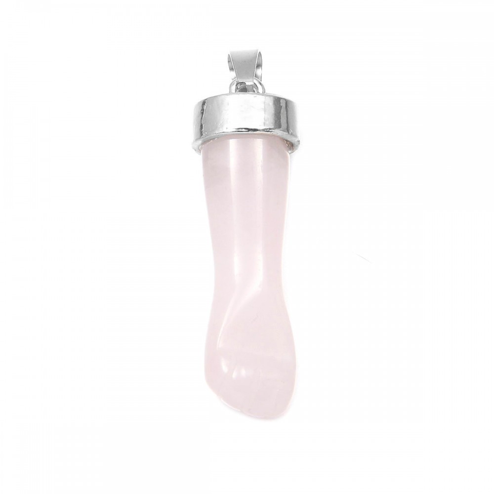 Χαλαζίας ροζ (Rose Quartz) φυσικός ημιπολύτιμος λίθος κρεμαστή γροθιά 45mm Γροθιά Κρεμαστοί Λίθοι