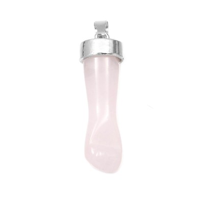 Χαλαζίας ροζ (Rose Quartz) φυσικός ημιπολύτιμος λίθος κρεμαστή γροθιά 45mm