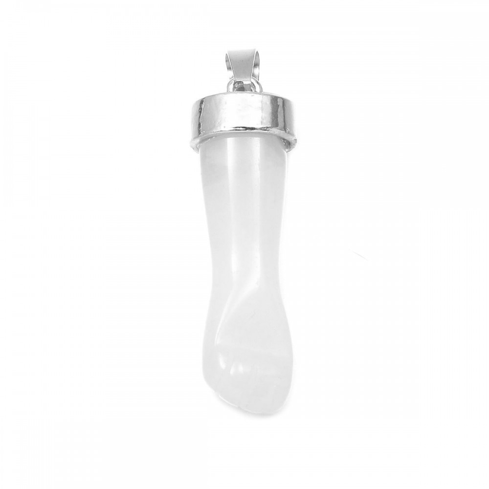 Χαλαζίας λευκός (White Quartz) φυσικός ημιπολύτιμος λίθος κρεμαστή γροθιά 45mm Γροθιά Κρεμαστοί Λίθοι