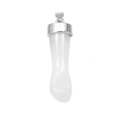 Χαλαζίας λευκός (White Quartz) φυσικός ημιπολύτιμος λίθος κρεμαστή γροθιά 45mm
