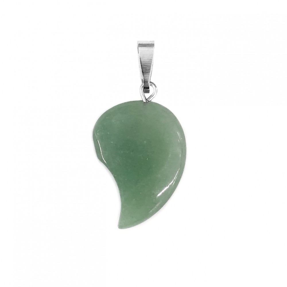 Aventurine green natural semi precious stone hanging half heart 20x15mm Half Heart Shape Stones