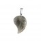 Labradorite natural semi precious stone hanging half heart 20x15mm