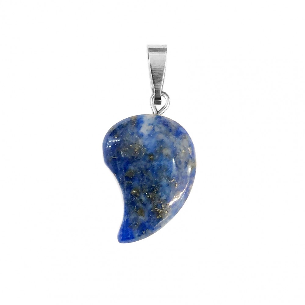 Λάπις Λάζουλι (Lapis Lazuli) φυσικός ημιπολύτιμος λίθος μισή καρδιά κρεμαστή 20x15mm Μισή Καρδιά Κρεμαστοί Λίθοι