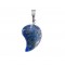 Lapis Lazuli natural semi precious stone hanging half heart 20x15mm