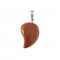Sandstone gold natural semi precious stone hanging half heart 20x15mm