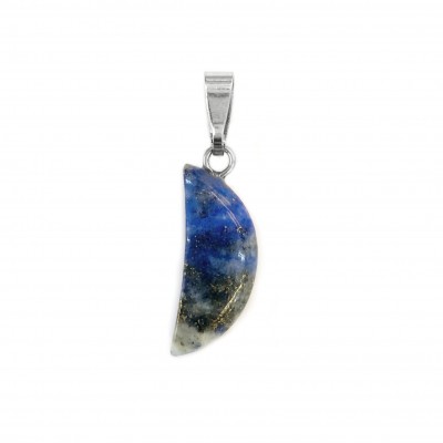 Λάπις Λάζουλι (Lapis Lazuli) φυσικός ημιπολύτιμος λίθος μισοφέγγαρο κρεμαστό 20x8mm