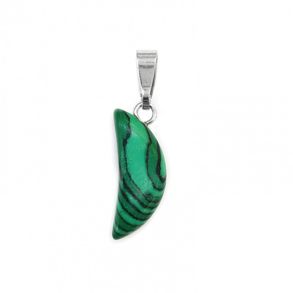 Malachite green natural semi precious hanging stone