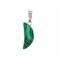 Malachite green natural semi precious stone hanging half moon 20x8mm
