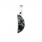 Obsidian Snowflake natural semi precious stone hanging half moon 20x8mm