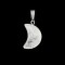 White Quartz natural semi precious stone hanging half moon 19x14mm