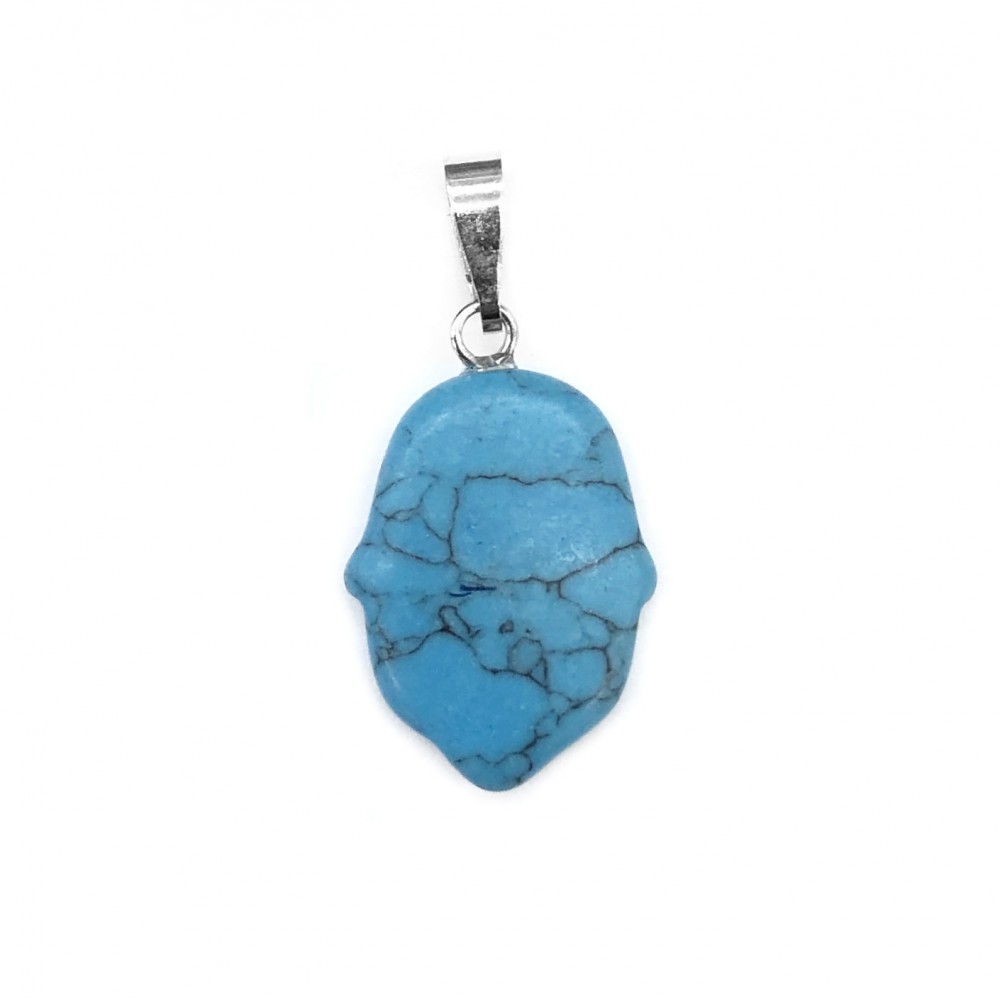 Χαολίτης μπλε (blue Howlite) φυσικός ημιπολύτιμος λίθος κρεμαστό Hamsa 20x15mm Hamsa Κρεμαστοί Λίθοι