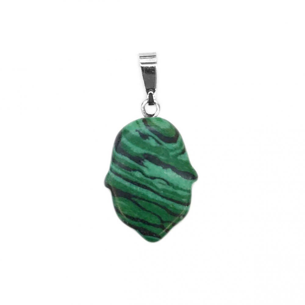 Μαλαχίτης πράσινος (Malachite) φυσικός ημιπολύτιμος λίθος κρεμαστό Hamsa 20x15mm Hamsa Κρεμαστοί Λίθοι