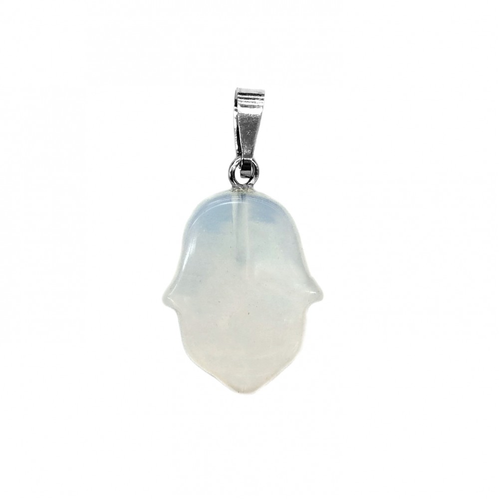 Φεγγαρόπετρα (Moonstone) πέτρα κρεμαστή Hamsa 20x15mm Hamsa Κρεμαστοί Λίθοι