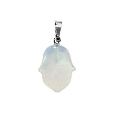 Φεγγαρόπετρα (Moonstone) πέτρα κρεμαστή Hamsa 20x15mm