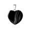 Agate black natural semi precious stone hanging heart 15mm /20mm