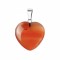 Agate red natural semi precious stone hanging heart 15mm /20mm