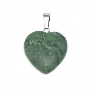 Αχάτης των Δέντρων, Δενδρίτης (Tree Agate) φυσικός ημιπολύτιμος λίθος καρδιά κρεμαστή 20mm