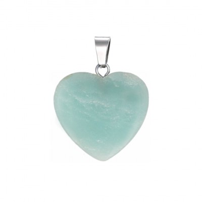 Αμαζονίτης (Amazonite) φυσικός ημιπολύτιμος λίθος καρδιά κρεμαστή 20mm