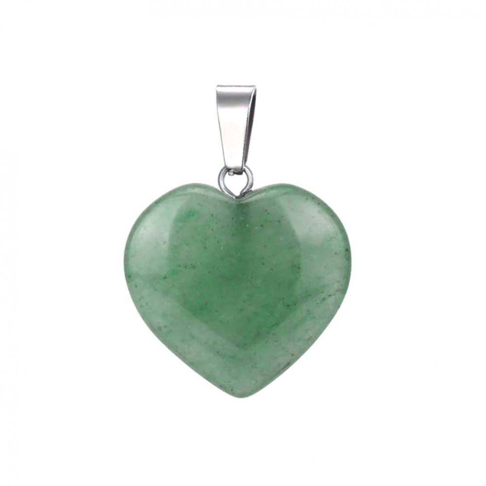 Αβεντουρίνη πράσινη (Aventurine) φυσικός ημιπολύτιμος λίθος καρδιά κρεμαστή 15mm / 20mm Καρδιά Κρεμαστοί Λίθοι