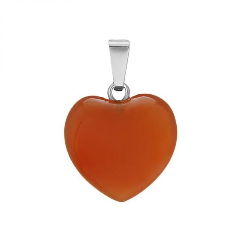 Κορνεόλη (Carnelian) φυσικός ημιπολύτιμος λίθος καρδιά κρεμαστή 15mm / 20mm Καρδιά Κρεμαστοί Λίθοι
