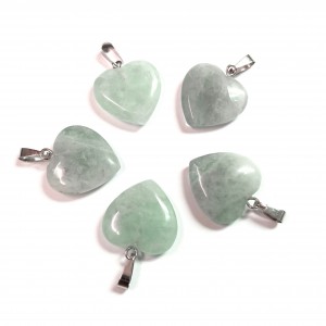 Φθορίτης πράσινος (Green Fluorite) φυσικός ημιπολύτιμος λίθος καρδιά κρεμαστή 20mm Καρδιά Κρεμαστοί Λίθοι